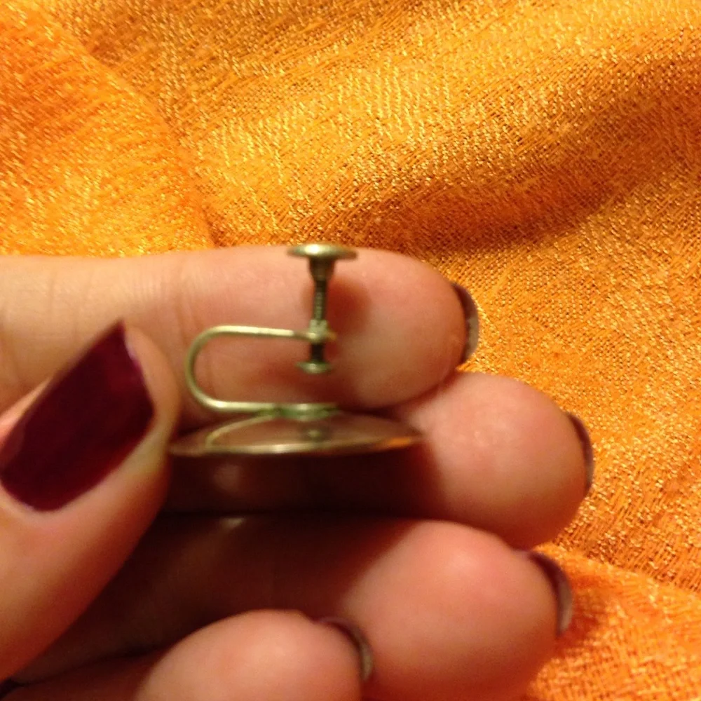 VINTAGE Hogan Bolas Earrings - Orange